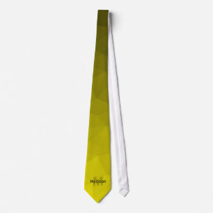 Gele verloop geometrie mesh patroon Monogram Stropdas