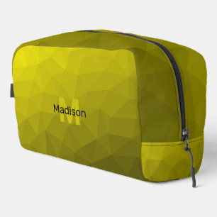 Gele verloop geometrische mesh patroon Monogram Toilettasje