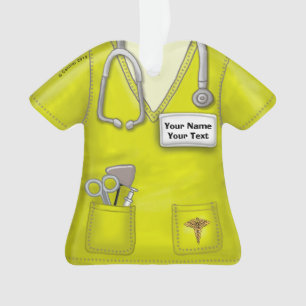 Gele verpleegster medische werkkleding ornament