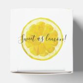 Gele verse citroen plak cadeau gunst doos bedankdoosjes (Bovenkant)