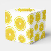 Gele verse citroen plak cadeau gunst doos bedankdoosjes (Achterkant)