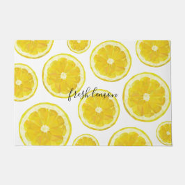 Gele verse citroensegeltekst deurmat