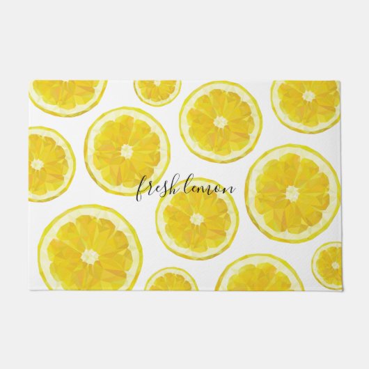 Gele verse citroensegeltekst deurmat (Voorkant)