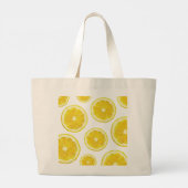 Gele verse citroensegeltekst grote tote bag (Achterkant)