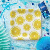 Gele verse citroensegeltekst papieren bordje (Feest)