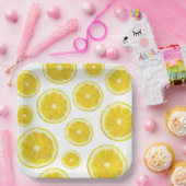 Gele verse citroensegeltekst papieren bordje (Feest)