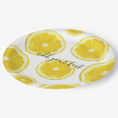 Gele verse citroensegeltekst papieren bordje (Gekanteld)
