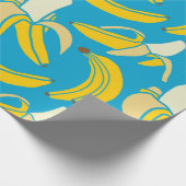 gele verse vruchten tropische banaan naadloos patr cadeaupapier (Hoek)