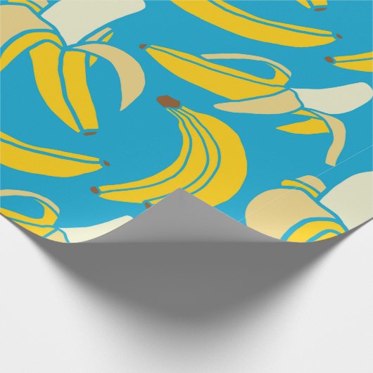 gele verse vruchten tropische banaan naadloos patr cadeaupapier (Hoek)