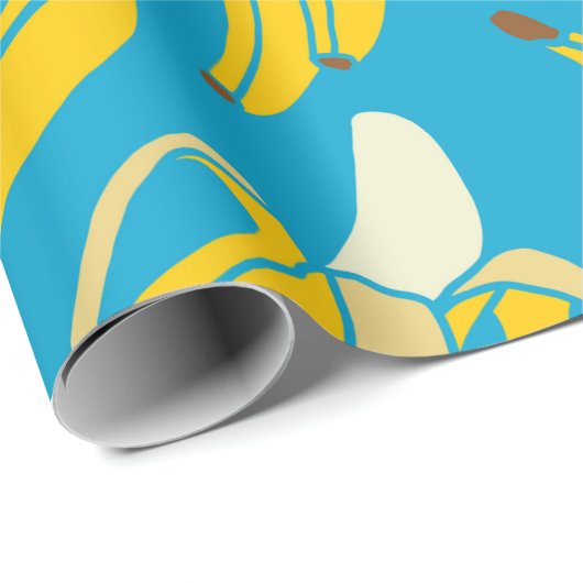 gele verse vruchten tropische banaan naadloos patr cadeaupapier (Rol Hoek)