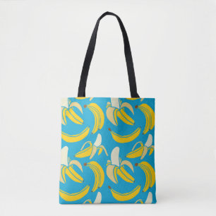 gele verse vruchten tropische banaan naadloos patr tote bag