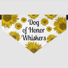 Gele Verspreide Zonnebloemen Hond van Eer Huwelijk