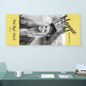 Gele verticale foto-Afstuderen banner (Beurs)