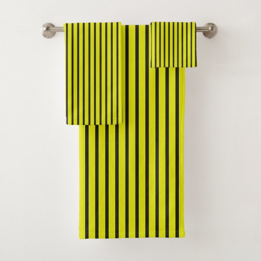 🟨 Gele verticale streep badkamer set 🟨 Bad Handdoek (Insitu)