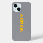 Gele vervaagde aangepaste tekst op grijs  Case-Mate iPhone case (Achterkant)