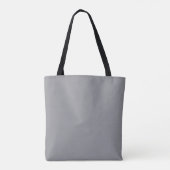 Gele vervaagde aangepaste tekst op grijs tote bag (Achterkant)