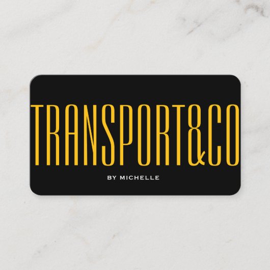 Gele Vervoer Auto Driver Zwart Modern Visitekaartje (Voorkant)