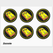 Gele Vervorming Ronde Sticker (Vel)