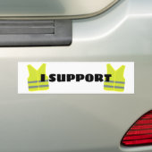 Gele vest support design bumpersticker (Op auto)