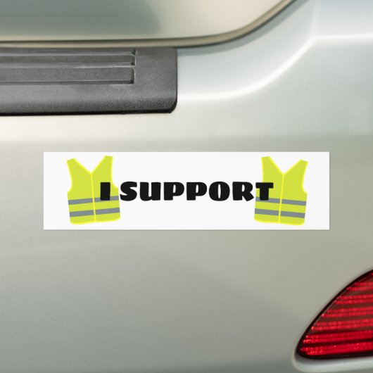 Gele vest support design bumpersticker (Op auto)