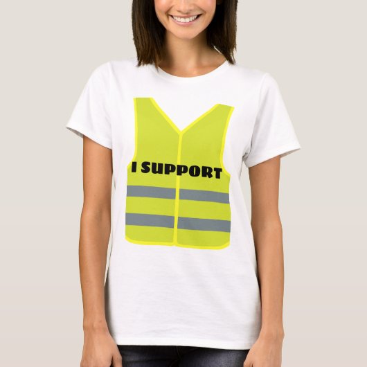 Gele vest support design t-shirt (Voorkant)
