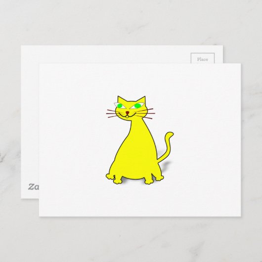 Gele vetkat briefkaart (Voorkant / Achterkant)