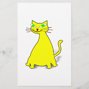 Gele vetkat briefpapier