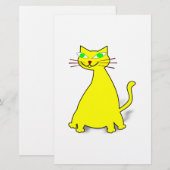 Gele vetkat briefpapier (Voorkant / Achterkant)