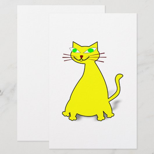 Gele vetkat briefpapier (Voorkant / Achterkant)