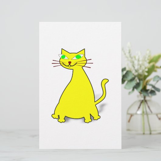 Gele vetkat briefpapier (Staand voorkant)