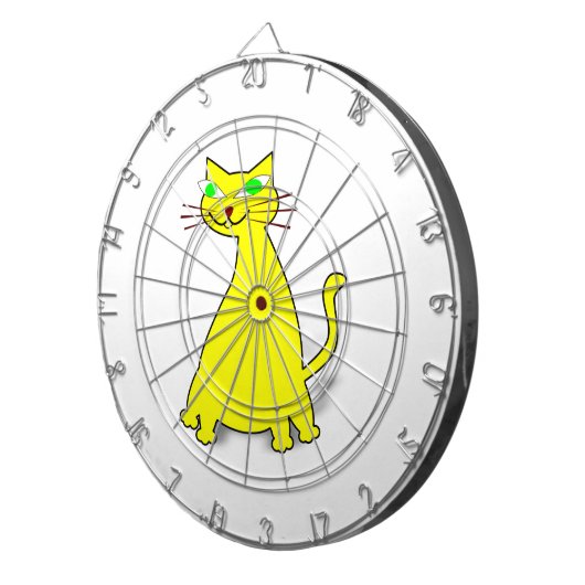 Gele vetkat dartbord (Voorkant Rechts)