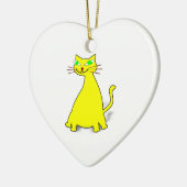 Gele vetkat keramisch ornament (Links)