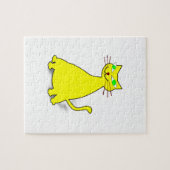 Gele vetkat legpuzzel (Horizontaal)