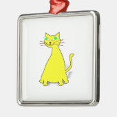 Gele vetkat metalen ornament (Links)