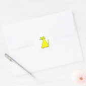Gele vetkat ster sticker (Envelop)