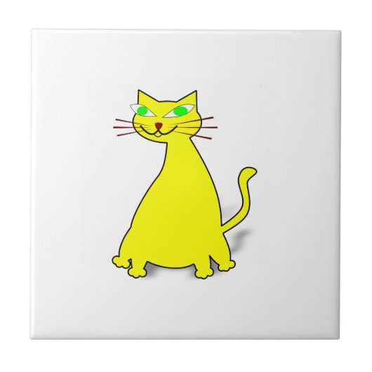 Gele vetkat tegeltje (Voorkant)