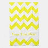 Gele Vette Chevron met aanpasbare tekst Theedoek (Verticaal)