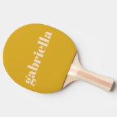 Gele Vette Typografie Gepersonaliseerde Naam Tafeltennisbatje (Zijkant)
