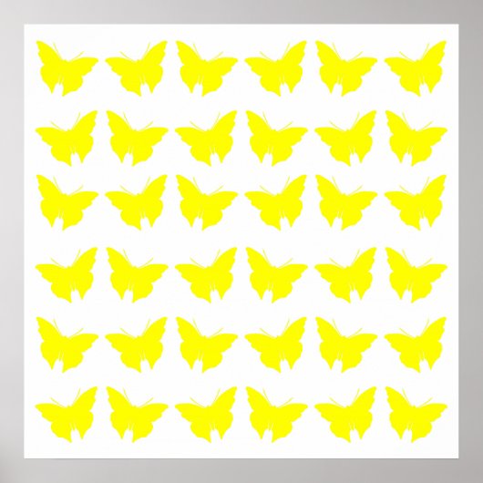 Gele vette vlinder poster (Voorkant)