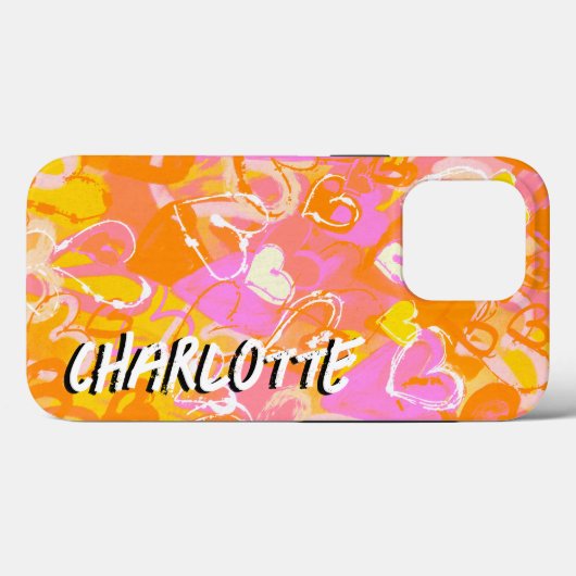 Gele Vibrant Citrus Burst: Graffiti harten Case-Mate iPhone Case (Achterkant (horizontaal))