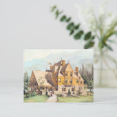 Gele Victoriaans stijlstartpunten uitwerken Briefkaart (Staand voorkant)