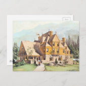 Gele Victoriaans stijlstartpunten uitwerken Briefkaart (Voorkant / Achterkant)