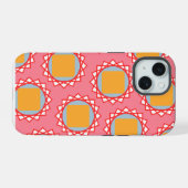 Gele vierkant iPhone 15 case (Achterkant horizontaal)