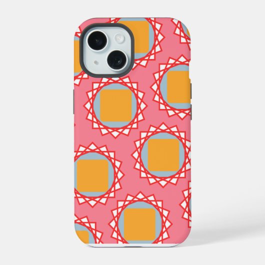 Gele vierkant iPhone 15 case (Achterkant)