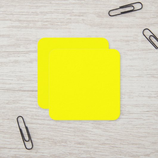 Gele vierkant Visitekaartje (Voorkant / Achterkant in situ)