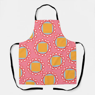 Gele Vierkante All-Over Print Apron Schort