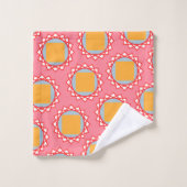 Gele Vierkante Patroon Bad Handdoek (Wasdoekje)