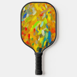 Gele Vinger Schilderen Pickleball Paddle