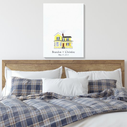 Gele vingerafdrukgids voor thuisgebruik canvas afdruk (Insitu (Slaapkamer))