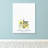 Gele vingerafdrukgids voor thuisgebruik canvas afdruk (Insitu (Houten vloer))